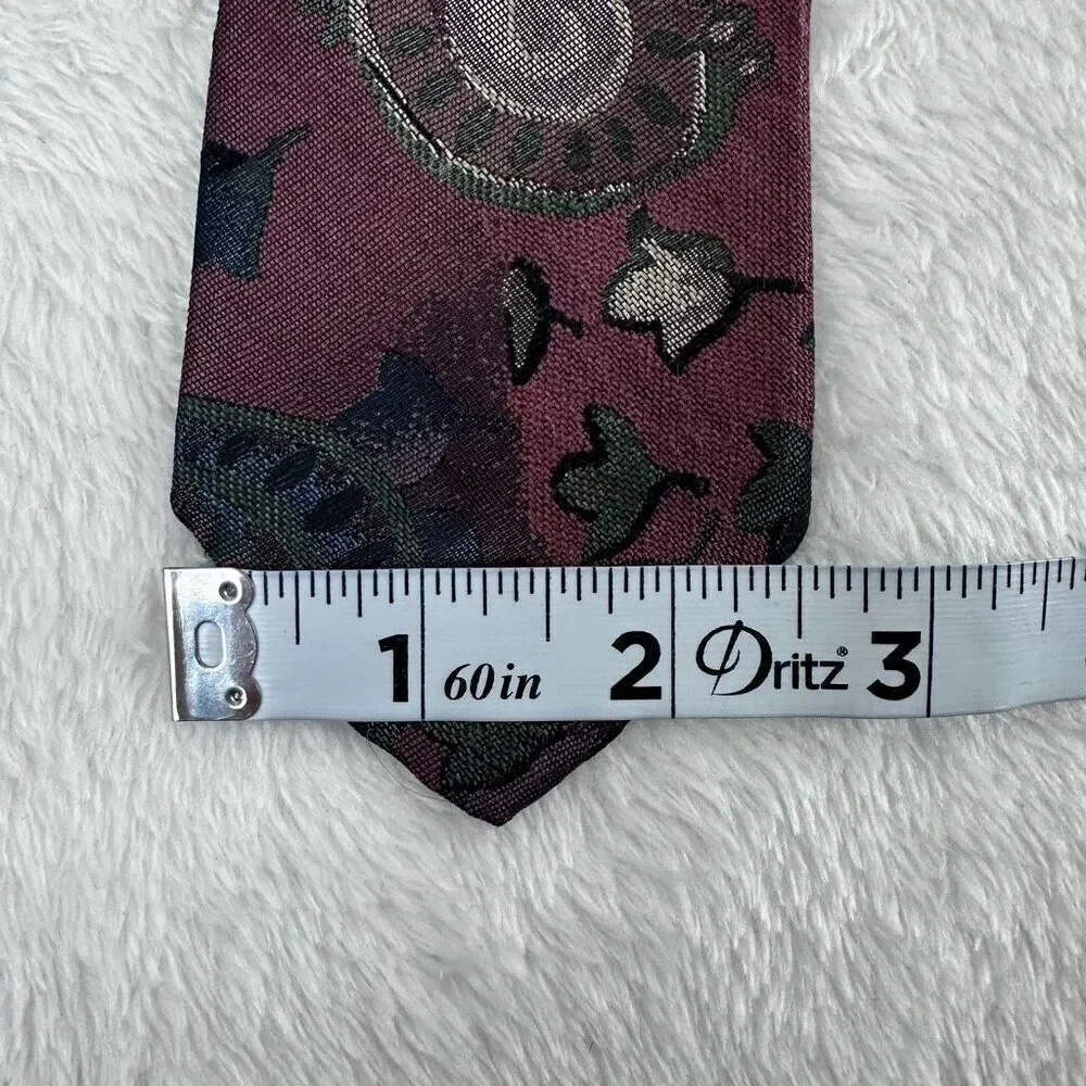 Vintage‎ Stringbeans Men's Skinny Necktie Dark Jewel Tones Abstract Print Retro